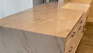 Quartzite Mont Blanc Kitchen Countertop #quartzite #veinmatchcountertops