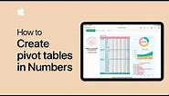 How to create pivot tables in Numbers for iPhone, iPad, and iPod touch | Apple Support