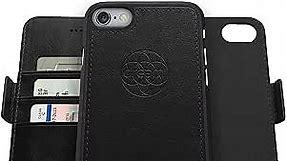 Dreem Fibonacci 2-in-1 Wallet Case for Apple iPhone 6 Plus & 6s Plus - Luxury Vegan Leather, Magnetic Detachable Shockproof Phone Case, RFID Card Protection, 2-Way Flip Stand - Black