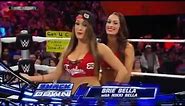Brie Bella vs Aj Lee ( Aj Lee dressed Nikki Bella costume)