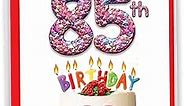 NobleWorks - Funny 85th Happy Birthday Card (8.5 x 11 Inch) - Jumbo Card for 85 Year Old, Milestone Birthday Congrats - Big Day 85 J7060RMBG