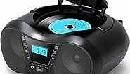 Boombox Portable CD Players for Home with Bluetooth, FM Radio and Boom Box Combo, Stereo Sound, AC/Battery Powered, CD-R/RW/WMA and MP3 Compatible, Support AUX/USB/Headphone, Sleep Timer, Repeatable