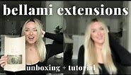 UNBOXING + TUTORIAL: bellami extensions (18" pearl blonde highlight clip ins)