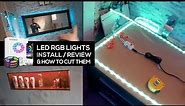 How To Install LED Light strips behind a TV or Mirror (Sound remote controlled LEd lights)
