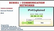 IPV4 - Datagram Format & Fragmentation