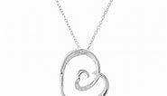 Sterling Silver Double Heart Pendant Necklace, 18