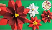 Paper Flower DIY - Easy Poinsettia Decor DIY - DIY Christmas Decor - 3D Paper Room Decor