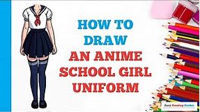 How to Draw an Anime School Girl Uniform: Easy Step by Step Drawing Tutorial for Beginners