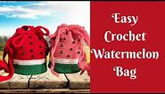 Easy Crochet Projects: Easy Crochet Watermelon Bag | How To Add Beads To Crochet | Crochet With Bead