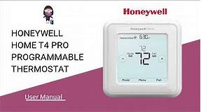Honeywell T4 Pro Thermostat Manual: Installation and User Guide