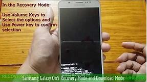 Samsung Galaxy On5 Recovery Mode and Download Mode
