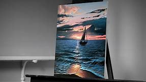 Painting a Sailboat on the Ocean with Acrylic | Painting with Ryan