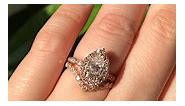 Pear Cut Halo Sparkles in Rose Gold Bridal Set