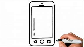 How to Draw a MOBILE PHONE EASY Step by Step