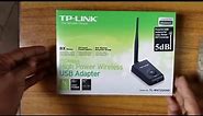 TP-LINK 150Mbps high power wireless usb adapter unboxing