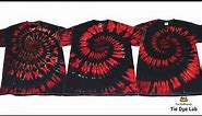 Tie Dye Designs: 3 Red and Black Spirals