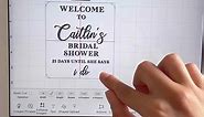 A quick tutorial on how to make your own mirror welcome sign for your next event! #mirrorsign #welcomesign #weddingsignage #bridalshower #diywedding #cricutprojects #cricutcraft #bridalshowersign #fypシ #foryou #crafts #weddingtiktok #craftok #weddingsign #howto