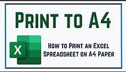 How to Print an Excel Spreadsheet on A4 Paper