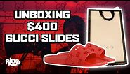 Gucci Slides Unboxing/Review 2020 (Men's rubber GG slide sandal)