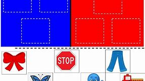 Sorting Red and Blue Colors worksheet