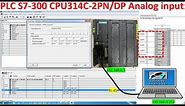PLC S7-300 CPU 314C-2PN/DP Analog Input explanation and testing with real PLC