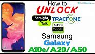 How to Unlock Tracfone, Simple Mobile, & Straight Talk Samsung Galaxy A10e, A20, & A50
