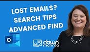 Microsoft Outlook | Search | Advanced Find | Lost Emails