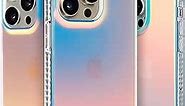 LONLI Hue - for iPhone 14 Pro Max - Fluorescent Coloful Iridescent Translucent Matte Phone Case - Cute and Unique for Women, Girls and Men