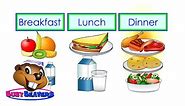 “Breakfast, Lunch, Dinner” (Level 2 English Lesson 16) CLIP - Kids Food, English Words, Meals