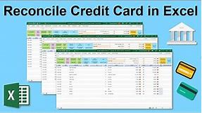 Reconcile Credit Card Account and Statement | Credit Card Account Reconciliation | Excel Spreadsheet