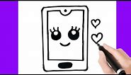 How to draw phone drawing, easy step by step for kids