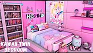 🌸 KAWAII TWIN BEDROOM + CC & DOWNLOAD | Sims 4 Speed Build