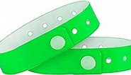 Plastic Event Wristbands Neon Green - 500 Pack Vinyl Wristbands for Parties