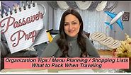 Passover Prep/ Menu Plan/ Organization Planning & Schedule/ Travel List Sonya's Prep