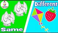SAME and DIFFERENT for Kids! (Compare and Contrast OPPOSITE Words) | Toddler Learning Videos