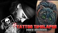 Tattoo Time Lapse - Mike DeVries - Tattoos Cheshire Cat from Alice and Wonderland