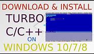 How to Install Turbo C/C++ on Windows 10 - 64 bit | Download Turbo C/C++