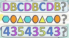 ABC Pattern for Preschool, Kindergarten and Grade 1 Kids, Pattern Activities with Shapes & Numbers