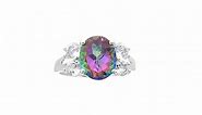 Sterling Silver Mystic Topaz Solitaire Engagement Ring, Size 7