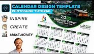 2022 Modern Calendar Design Template - Adobe Photoshop Tutorial