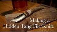 Making a Hidden Tang File Knife with Antler Handle