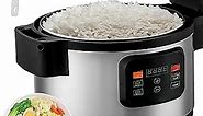 Big Rice Cooker Commerical 60 Cup (Cooked), 14QT Big Electrical Rice Cooker for Restaurant, Multi Function Stainless Steel Rice Cooker Large, for 30-60 People, with Soup, Porridge Setting
