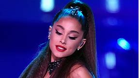 Ariana Grande’s Little Black Dress & Glowing 7-Inch Heels Go Bold for a Studio Session