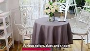 Biscaynebay Textured Fabric Tablecloths Round 60 Inches for Tables' Diameters from 20" to 40", White Water Resistant Tablecloths for Dining, Kitchen, Wedding & Parties, etc. Machine Washable