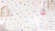 123 Pcs Pastel Polka Dots Wall Stickers, Colorful Round Wall Decal, Peel and Stick Rainbow Wall Stickers, Multicolor Circle Window Clings Decoration for Nursery Wallpaper Kids Bedroom Classroom Wall Decor