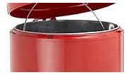 WITT 2240RD Step On Metal Biohazard Waste Container, 4gal Capacity, 11-1/2" Diameter x 16" Height, Red