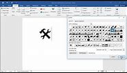 How to insert Hammer and Wrench symbol in Word