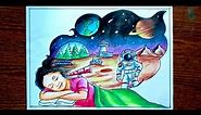 Space and Sustainability | My Dream Drawing | World Space Week Painting | Creative Art