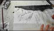 水墨山水画中的 雪山.是怎么画出来的？留白，加水，过渡要自然！