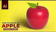 Create an Apple using 3D Effects in Illustrator | English Sub